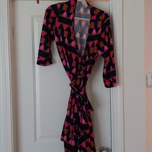 3/4 sleeve wrap dress